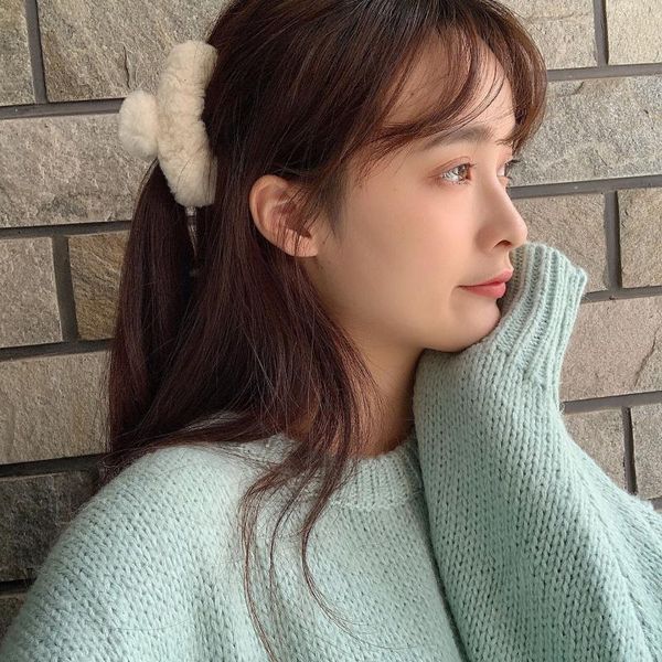 hair accessories autumn winter style plush elegant clips women girl