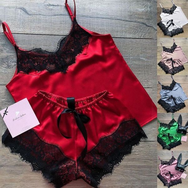 pajamas women sleepwear for satin silk bow nightdress lingerie underwear spring summer set 2 piece sleepwears, Black;red
pajamas women sleepwear for satin silk bow nightdress lingerie underwear spring summer set 2 piece sleepwears, Black;red
