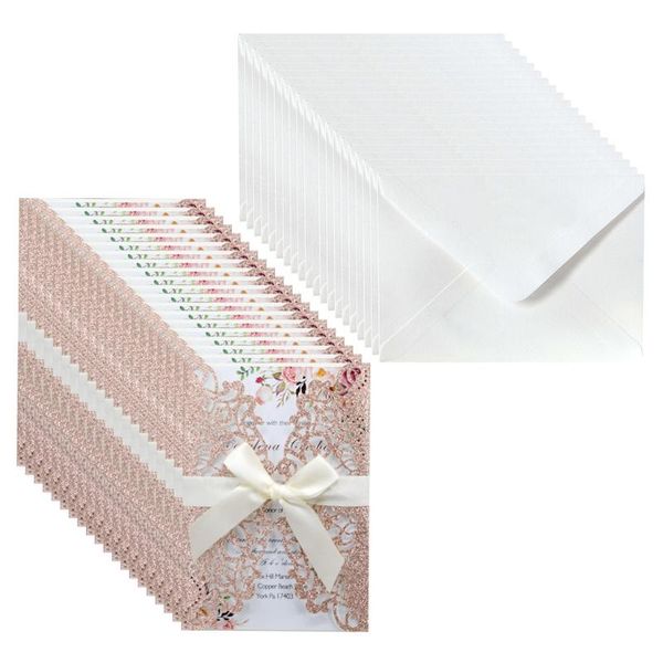 greeting cards 20pcs glitter hollow invitations with envelopes ribbon for wedding invite qx2e
greeting cards 20pcs glitter hollow invitations with envelopes ribbon for wedding invite qx2e