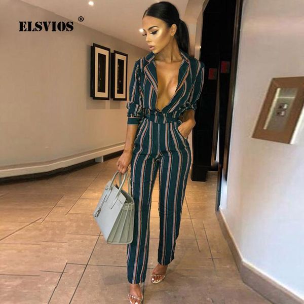 women's jumpsuits & rompers elsvios women v neck striped sashes pockets female casual autumn playsuits long pants overalls ol suits, Black;white
women's jumpsuits & rompers elsvios women v neck striped sashes pockets female casual autumn playsuits long pants overalls ol suits, Black;white