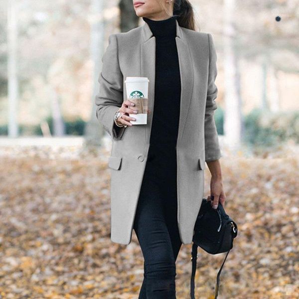 women's wool & blends england style fashion warm fall jacket for women loose long coat and solid single button plus size coat1, Black
women's wool & blends england style fashion warm fall jacket for women loose long coat and solid single button plus size coat1, Black