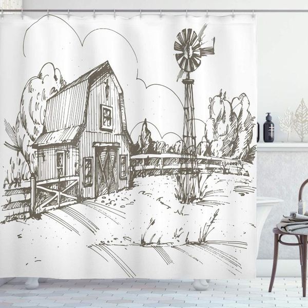 shower curtains windmill curtain rustic barn farmhouse hand drawn illustration countryside rural meadow bathroom decor set with hooks 75&quo
shower curtains windmill curtain rustic barn farmhouse hand drawn illustration countryside rural meadow bathroom decor set with hooks 75&quo