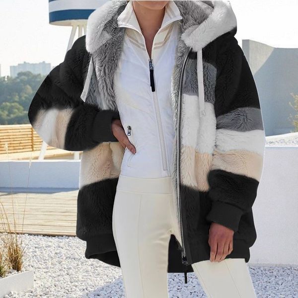 women's hoodies jacket long-sleeved new loose plush multicolor hooded jacket fall clothes for women jackets 5xl, Black
women's hoodies jacket long-sleeved new loose plush multicolor hooded jacket fall clothes for women jackets 5xl, Black