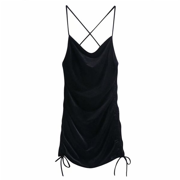 women summer velvet mini dress sleeveless spaghetti strap bandage bow tie female fashion party elegant dresses vestidos 210513, Black;gray
women summer velvet mini dress sleeveless spaghetti strap bandage bow tie female fashion party elegant dresses vestidos 210513, Black;gray