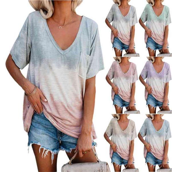 gradient purple v-neck pocket t shirt women casual plus size loose summer short sleeve tee cotton pullover oversize 210604, White
gradient purple v-neck pocket t shirt women casual plus size loose summer short sleeve tee cotton pullover oversize 210604, White