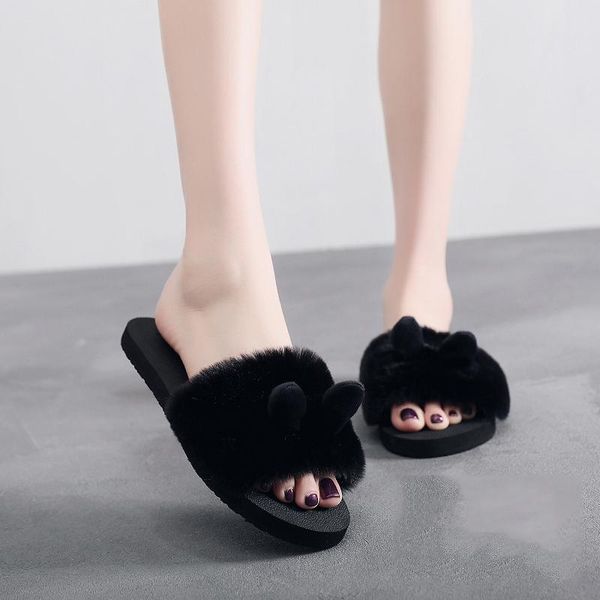 summer women slippers fashion fluffy faux fur plush spring autumn slides flip flops flat shoe femme mtx74, Black
summer women slippers fashion fluffy faux fur plush spring autumn slides flip flops flat shoe femme mtx74, Black