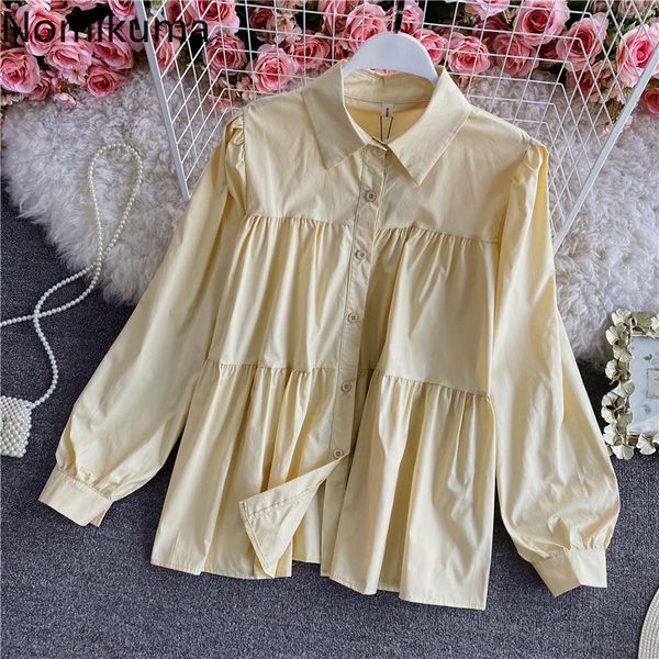 nomikuma korea chic puff sleeve women blouse causal turn-down collar shirt spring new blusa ropa para mujeres de moda 6f031 210427, White
nomikuma korea chic puff sleeve women blouse causal turn-down collar shirt spring new blusa ropa para mujeres de moda 6f031 210427, White