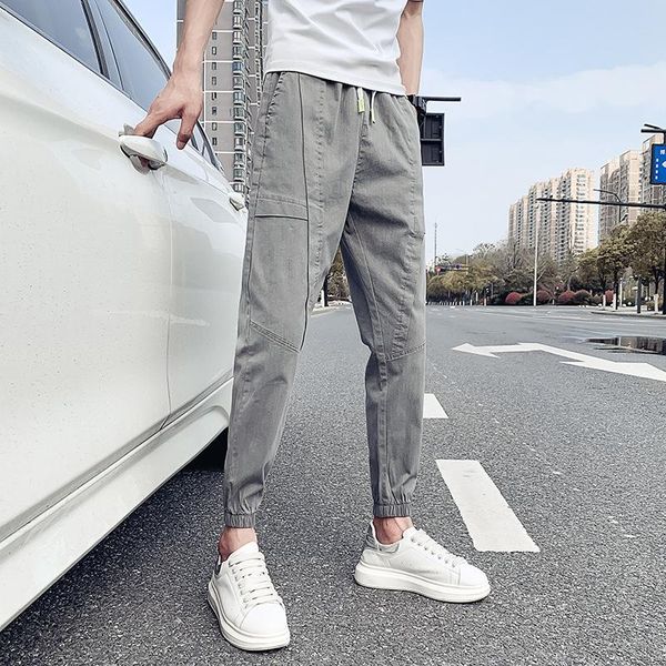 men's jeans 2021 spring and summer elastic waist light-colored light blue casual youth trendy cropped trousers 
men's jeans 2021 spring and summer elastic waist light-colored light blue casual youth trendy cropped trousers