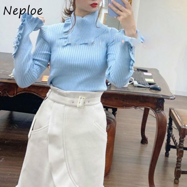 women's sweaters neploe long sleeve patchwork women autumn irregular turtleneck pullovers solid color all-match knitted, White;black
women's sweaters neploe long sleeve patchwork women autumn irregular turtleneck pullovers solid color all-match knitted, White;black