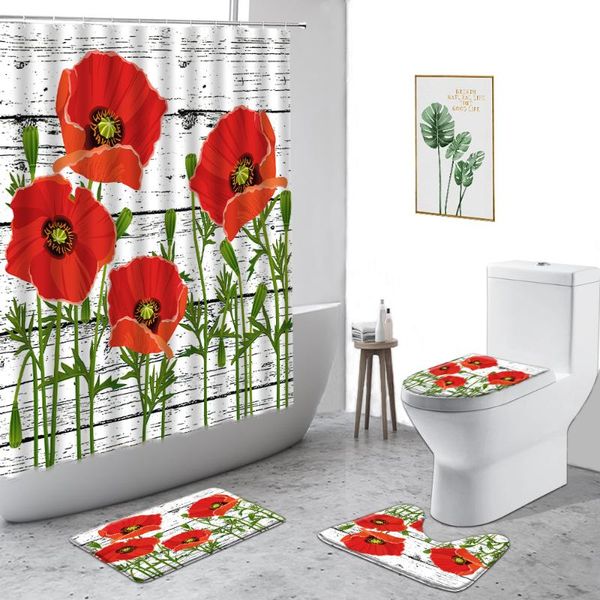 shower curtains red poppy flower waterproof curtain plants flowers bathroom decoration set non-slip bath mat toilet cover carpet
shower curtains red poppy flower waterproof curtain plants flowers bathroom decoration set non-slip bath mat toilet cover carpet