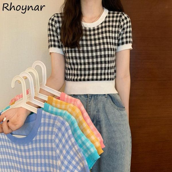 women's sweaters sweater women summer korean style slim plaid crop pullover short sleeve knitting ladies fashion all-match o-neck elast, White;black
women's sweaters sweater women summer korean style slim plaid crop pullover short sleeve knitting ladies fashion all-match o-neck elast, White;black