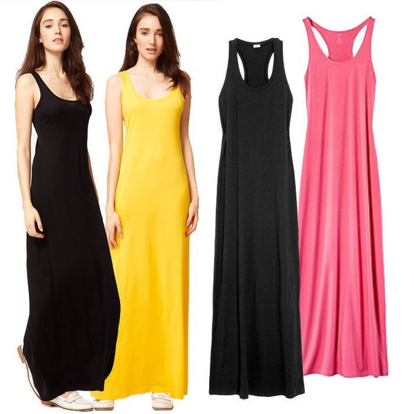 s-xl summer tank long dresses for women bohemian style modal sleeveless beach vest strap maxi dress, Black;gray
s-xl summer tank long dresses for women bohemian style modal sleeveless beach vest strap maxi dress, Black;gray