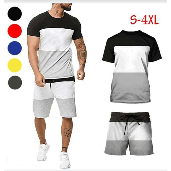 men's tracksuits 2021 male summer short sleeves suit fashion casual leisure loose patchwork sportswear homme 2-piece t-shirt + pants, Gray
men's tracksuits 2021 male summer short sleeves suit fashion casual leisure loose patchwork sportswear homme 2-piece t-shirt + pants, Gray