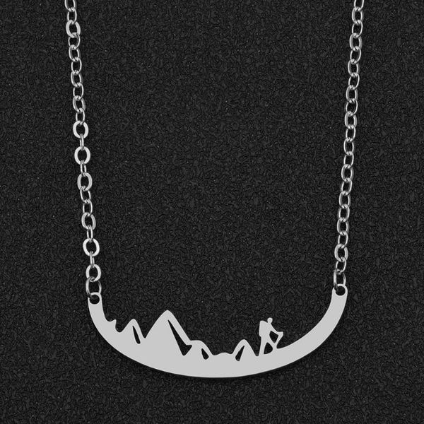 women stainless steel chains necklace silver color sportsmanship hiker pendant female fashion jewelry gift lgs1909
women stainless steel chains necklace silver color sportsmanship hiker pendant female fashion jewelry gift lgs1909