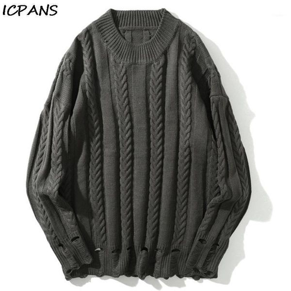 hole ragged retro twist pullover knitted sweaters harajuku casual knitwear jumper hip hop streetwear men's, White;black
hole ragged retro twist pullover knitted sweaters harajuku casual knitwear jumper hip hop streetwear men's, White;black