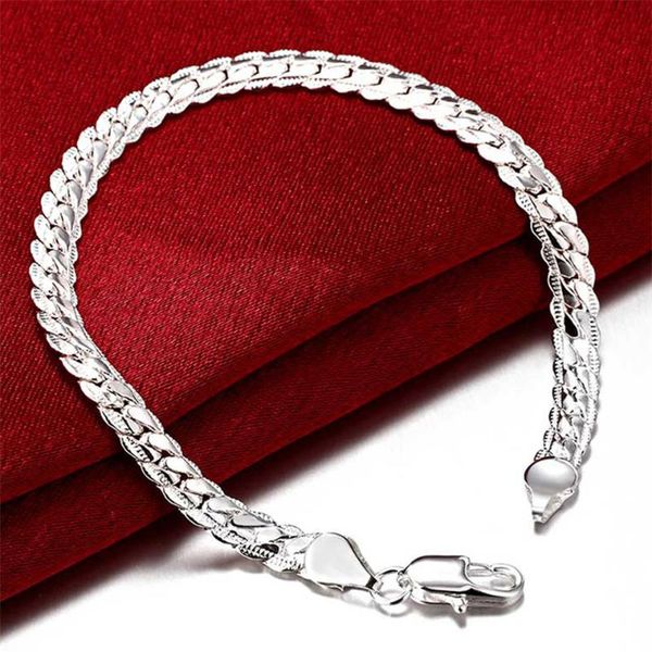 charm bracelets 925 silver 6mm full sideways bracelet for women men chain 20cm fashion wedding engagement jewelry, Golden;silver
charm bracelets 925 silver 6mm full sideways bracelet for women men chain 20cm fashion wedding engagement jewelry, Golden;silver