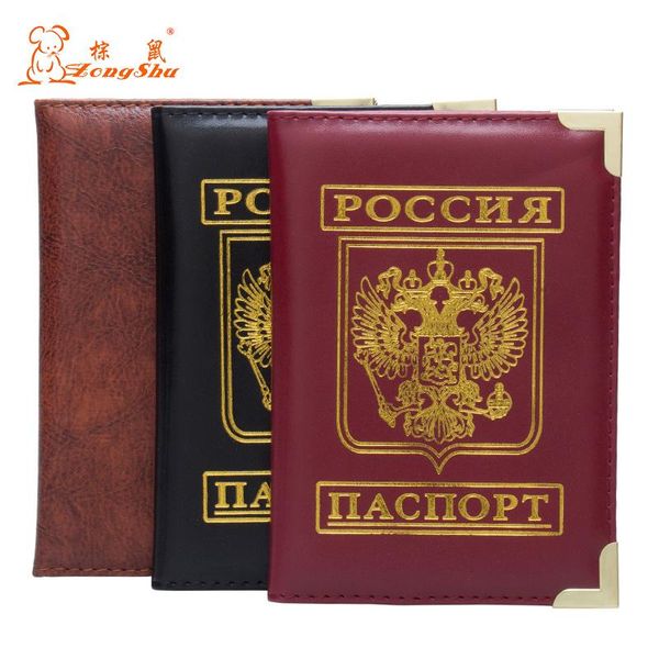 card holders zongshu russian pu leather passport case holder cover bags id document folder travel ticket pouch packages, Brown;gray
card holders zongshu russian pu leather passport case holder cover bags id document folder travel ticket pouch packages, Brown;gray