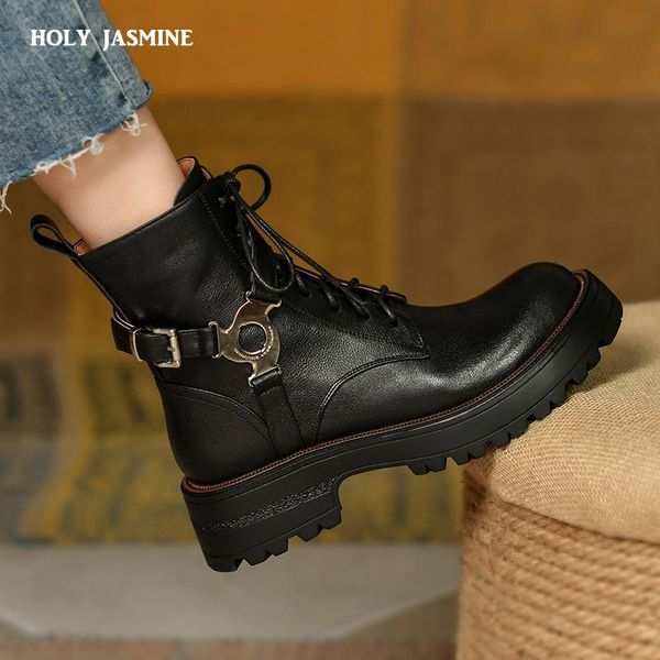 boots retro working casual women ankle quality genuine leather high heels 2021 autumn winter lace-up shoes platform, Black
boots retro working casual women ankle quality genuine leather high heels 2021 autumn winter lace-up shoes platform, Black