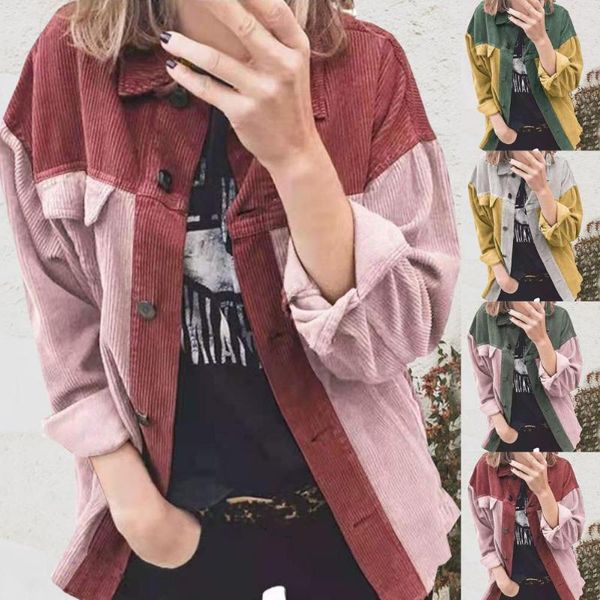 women's jackets i-jewelry long sleeve matching color shirt coat soft flap pockets turn-down collar corduroy female outwear, Black;brown
women's jackets i-jewelry long sleeve matching color shirt coat soft flap pockets turn-down collar corduroy female outwear, Black;brown