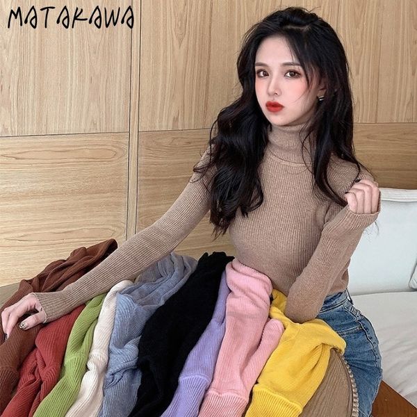 matakawa turtleneck pullover women's sweater autumn and winter long-sleeved inner shirt slim bottoming sweaters women 210513, White;black
matakawa turtleneck pullover women's sweater autumn and winter long-sleeved inner shirt slim bottoming sweaters women 210513, White;black