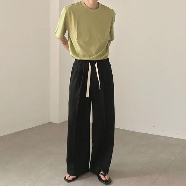 men summer thin loose straight casual pants male vintage fashion streetwear suit pant broadcloth drawstring full length kk267 men's, Black
men summer thin loose straight casual pants male vintage fashion streetwear suit pant broadcloth drawstring full length kk267 men's, Black