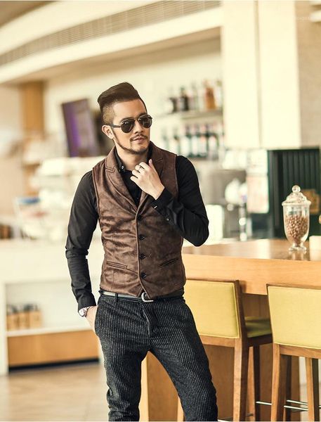 men's vests yushu mens vintage leather wool suit vest slim fit leisure waistcoat formal sleeveless jacket gilet wedding groom, Black;white
men's vests yushu mens vintage leather wool suit vest slim fit leisure waistcoat formal sleeveless jacket gilet wedding groom, Black;white
