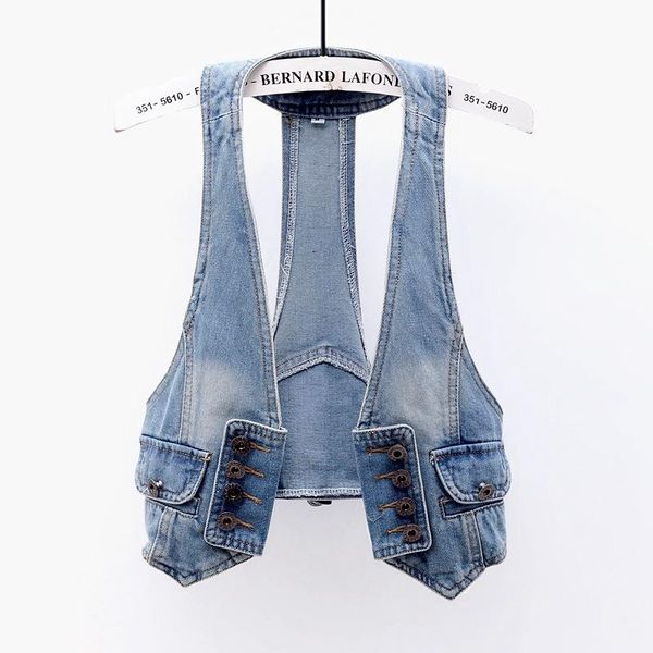 women's vests korean fashion summer waistcoats blue denim vest women cardigan halter sleeveless short jean jacket female slim veste fem, Black;white
women's vests korean fashion summer waistcoats blue denim vest women cardigan halter sleeveless short jean jacket female slim veste fem, Black;white