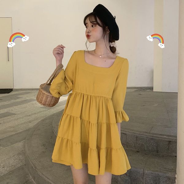 dresses 2021 women's summer sweet temperament square neck waist lace up short sleeve doll dress, Black;gray
dresses 2021 women's summer sweet temperament square neck waist lace up short sleeve doll dress, Black;gray