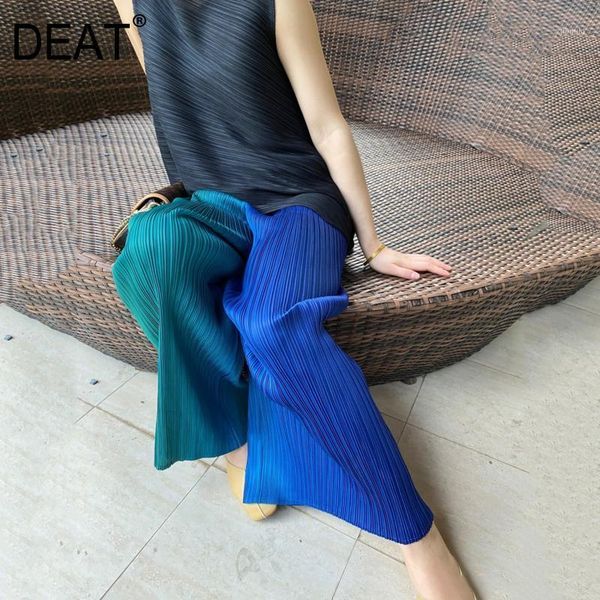 women's pants & capris women's woman pleated wide leg panelled hit color elastic waist drape long length casual style 2022 summer, Black;white
women's pants & capris women's woman pleated wide leg panelled hit color elastic waist drape long length casual style 2022 summer, Black;white