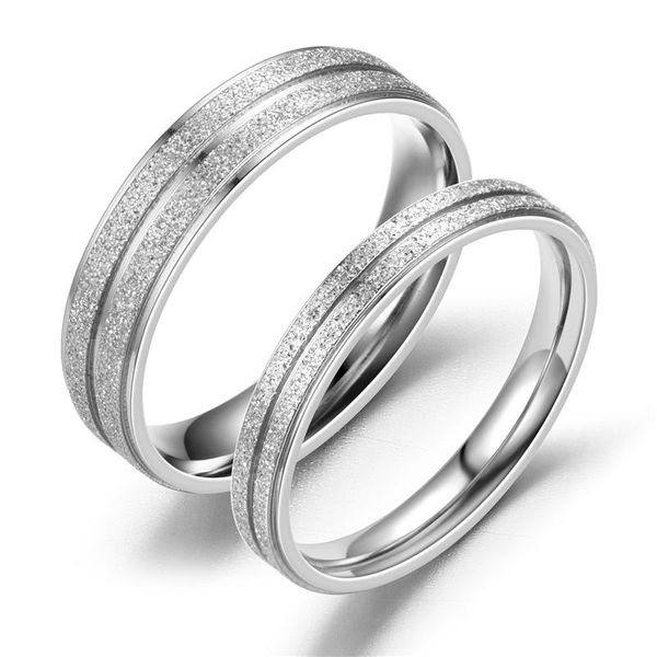 cluster rings european and american fashion style pearl sand ring titanium steel couple frosted engagement, Golden;silver
cluster rings european and american fashion style pearl sand ring titanium steel couple frosted engagement, Golden;silver