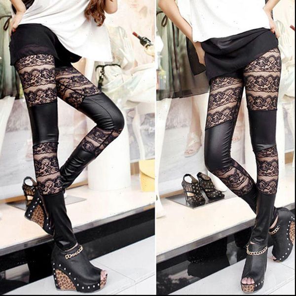 fashion lace leggings patchwork artificial womens capri leather girl party club skinny black floral pants, Black;white
fashion lace leggings patchwork artificial womens capri leather girl party club skinny black floral pants, Black;white