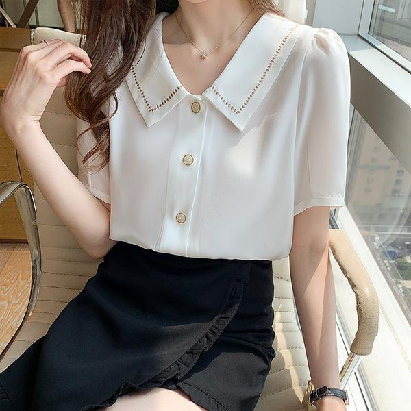 women's blouses & shirts 2021 fashion temperament white chiffon shirt short sleeve blouse
women's blouses & shirts 2021 fashion temperament white chiffon shirt short sleeve blouse