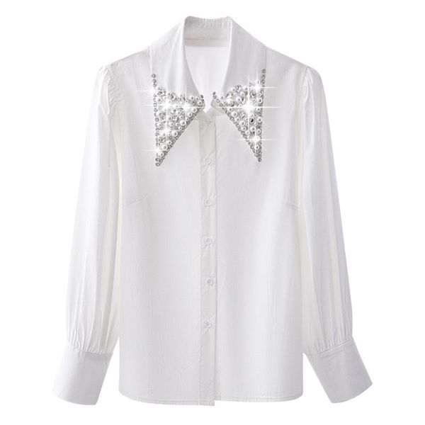 winter beading diamonds lapel long sleeve shirt loose fashion temperament casual women cardigan cc13 women's blouses & shirts, White
winter beading diamonds lapel long sleeve shirt loose fashion temperament casual women cardigan cc13 women's blouses & shirts, White