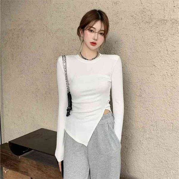 gentle wind black knitted long-sleeved sweater undershirt women's autumn irregular fork inside the 210529, White
gentle wind black knitted long-sleeved sweater undershirt women's autumn irregular fork inside the 210529, White