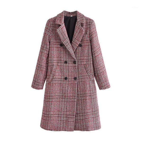 women's wool & blends 2021 autumn female style retro plaid double-breasted temperament mid-length woolen coat jacket, Black
women's wool & blends 2021 autumn female style retro plaid double-breasted temperament mid-length woolen coat jacket, Black