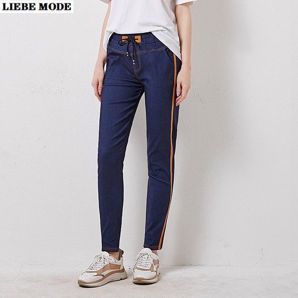 women's jeans korean drawstring high waist pencil pants woman regular fit for women stretch denim womens casual ankle leggings, Blue
women's jeans korean drawstring high waist pencil pants woman regular fit for women stretch denim womens casual ankle leggings, Blue