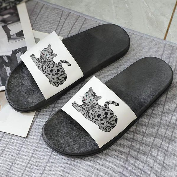 slippers sandals for women 2021 home bathroom soft sole flip flops cute grey cat pattern ladies beach flat non-slip slides, Black
slippers sandals for women 2021 home bathroom soft sole flip flops cute grey cat pattern ladies beach flat non-slip slides, Black
