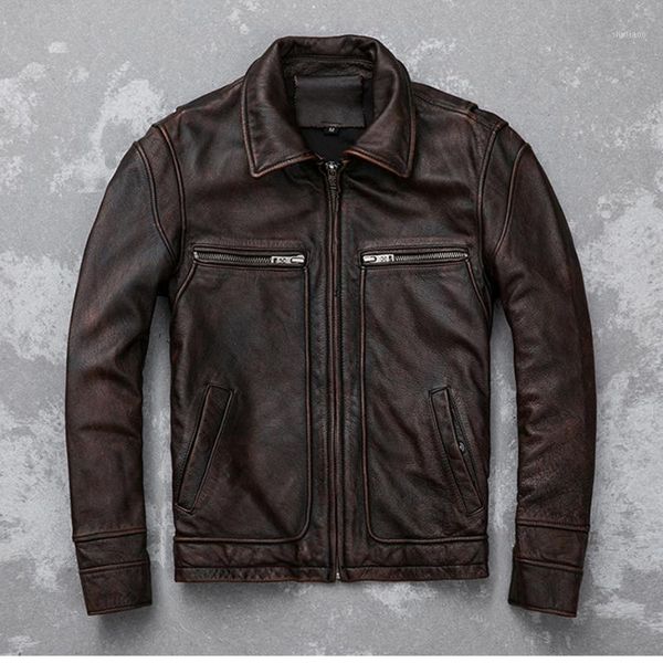 men's genuine leather distressed motorcycle men real jacket 100% cowhide retro red brown coat jackets, Black;brown
men's genuine leather distressed motorcycle men real jacket 100% cowhide retro red brown coat jackets, Black;brown