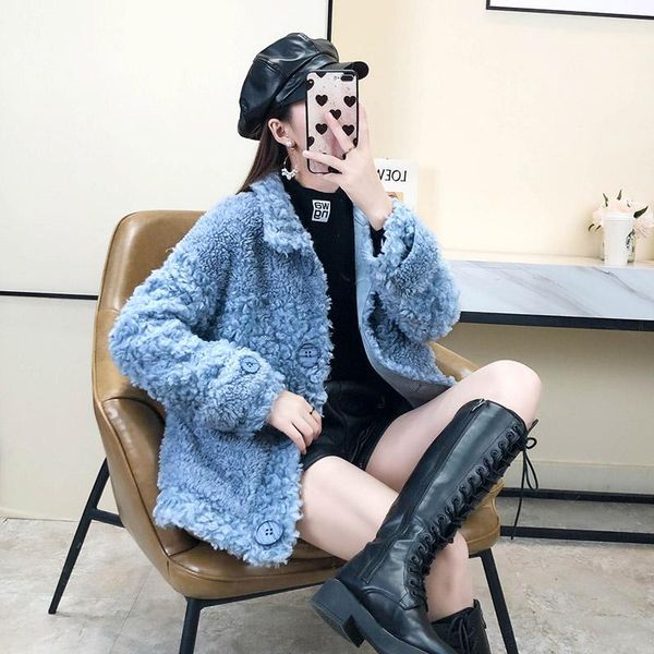 women's fur & faux 2022 women winter real sheep shearing jackets female short genuine lamb coats ladies solid color warm overcoats s139, Black
women's fur & faux 2022 women winter real sheep shearing jackets female short genuine lamb coats ladies solid color warm overcoats s139, Black