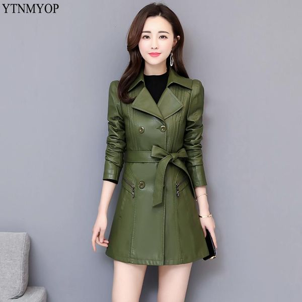 women's leather & faux ytnmyop women trench slim fashion belt clothing autumn long coats turn-down collar, Black
women's leather & faux ytnmyop women trench slim fashion belt clothing autumn long coats turn-down collar, Black