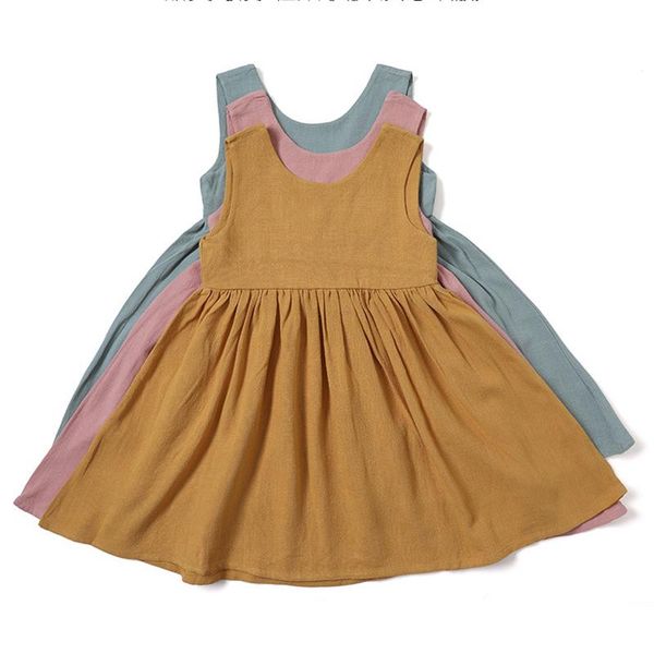 girl's dresses korean style toddler baby girls dress summer princess sleeveless solid cotton linen kids party, Red;yellow
girl's dresses korean style toddler baby girls dress summer princess sleeveless solid cotton linen kids party, Red;yellow