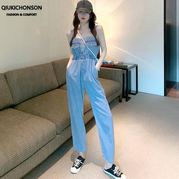 women's jumpsuits & rompers suspender denim jumpsuit women summer 2021 korean fashion young girls elastic high waist salopette jeans ov, Black;white
women's jumpsuits & rompers suspender denim jumpsuit women summer 2021 korean fashion young girls elastic high waist salopette jeans ov, Black;white