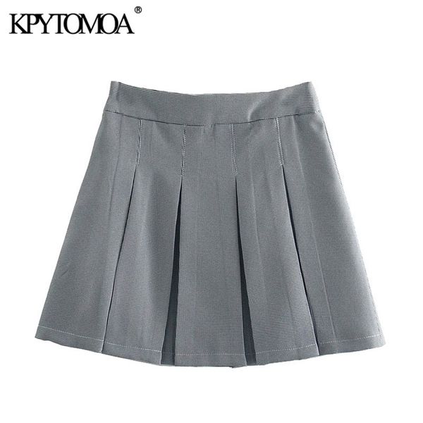 women chic fashion houndstooth pleated mini skirt vintage high waist side zipper female skirts mujer 210421, Black
women chic fashion houndstooth pleated mini skirt vintage high waist side zipper female skirts mujer 210421, Black
