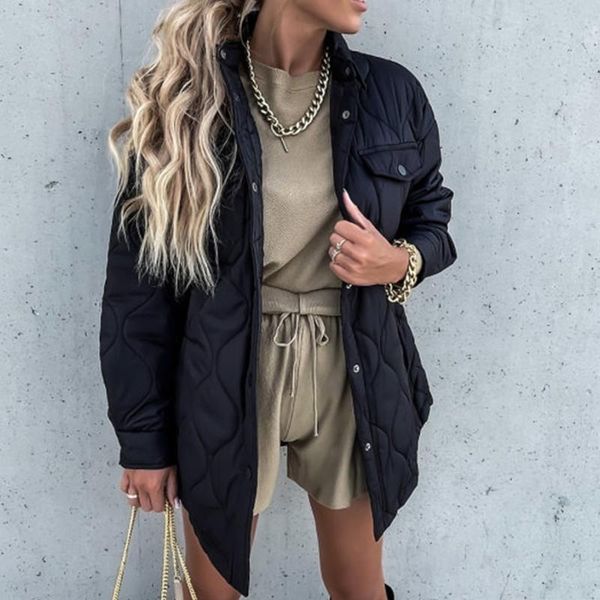 women's jackets fashion long sleeve turn-down button up with pockets women outwear autumn 2021 casaco feminino, Black;brown
women's jackets fashion long sleeve turn-down button up with pockets women outwear autumn 2021 casaco feminino, Black;brown