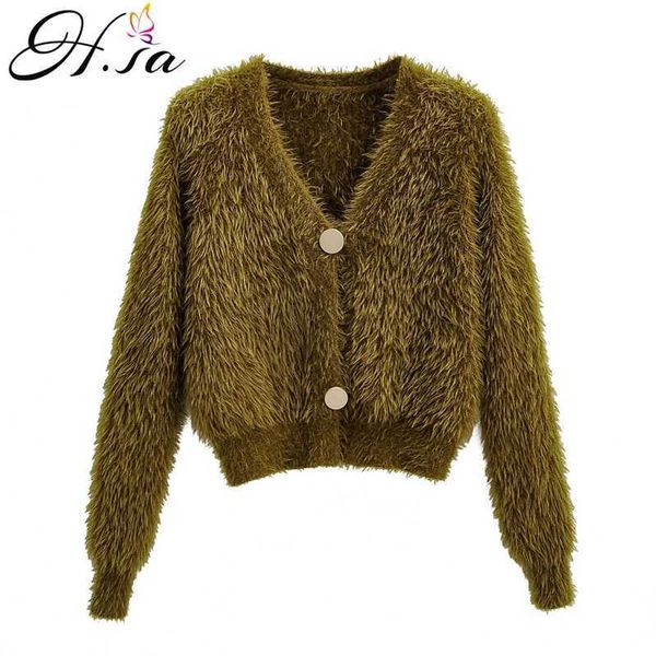 h.sa korean style short sweater cardiugans v neck button up green chic sweaters fashion crop cardigans short jumpers female 210716, White;black
h.sa korean style short sweater cardiugans v neck button up green chic sweaters fashion crop cardigans short jumpers female 210716, White;black