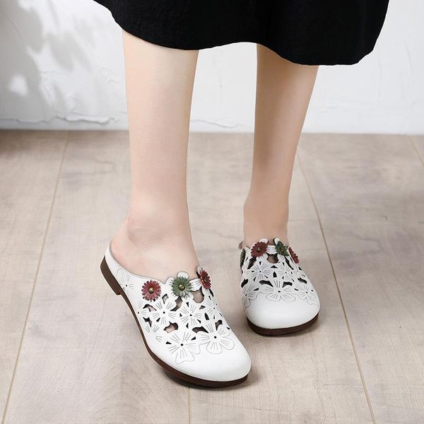 sandals foot beauty summer leather slippers women's hollow out flat bottom handmade half baotou flip flop, Black
sandals foot beauty summer leather slippers women's hollow out flat bottom handmade half baotou flip flop, Black