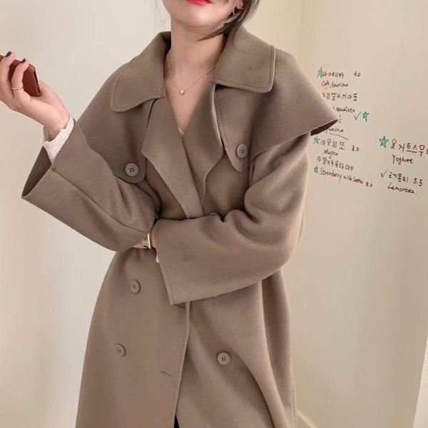 women's wool & blends woman arrival coat lapel collar oversize warm with belt abrigos para mujer ladies fashion woolen jackets, Black
women's wool & blends woman arrival coat lapel collar oversize warm with belt abrigos para mujer ladies fashion woolen jackets, Black