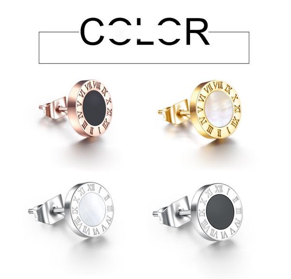 Hot luxury designer jewelry women earrings roman numeral shell earring rose gold color stainless steel mens stud earrings gift box, Golden;silver
Hot luxury designer jewelry women earrings roman numeral shell earring rose gold color stainless steel mens stud earrings gift box, Golden;silver