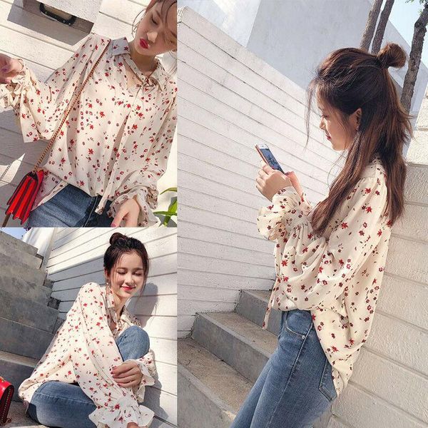 autumn womens summer female shirt boho floral print long sleeve blouse baggy ladies puff chiffon korea casual women's blouses & shirts, White
autumn womens summer female shirt boho floral print long sleeve blouse baggy ladies puff chiffon korea casual women's blouses & shirts, White