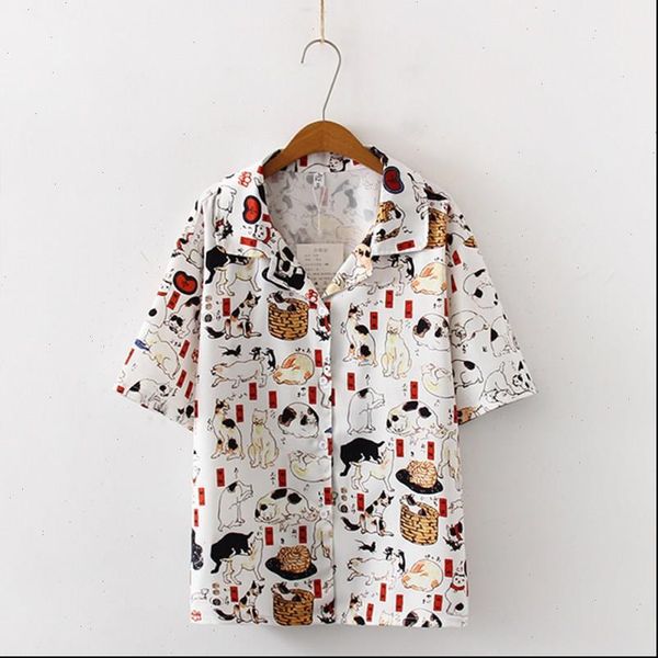 vintage women womens blouses fashion ladies blouse cat print shirt short sleeve blusas femininas female clothes drop, White
vintage women womens blouses fashion ladies blouse cat print shirt short sleeve blusas femininas female clothes drop, White
